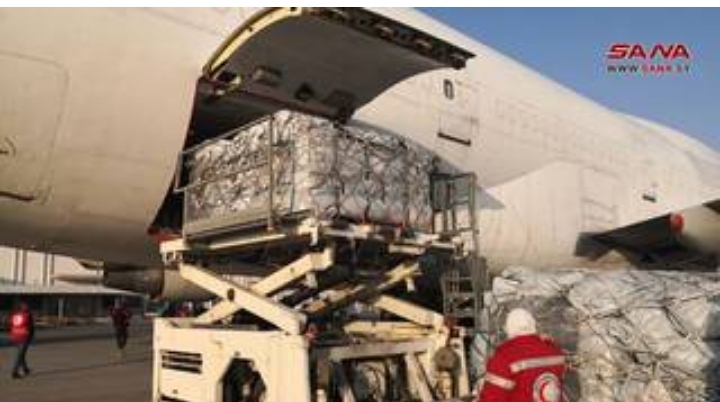 طائرة أوروبية ثالثة تصل إلى سوريا محملة بـ 120 طنا من المواد الإغاثية والطبية