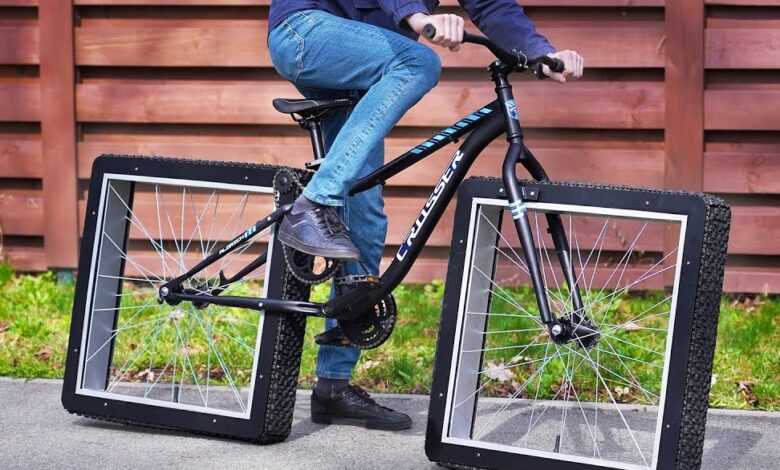 دراجات بعجلات مربعة... اختراع غريب عجيب