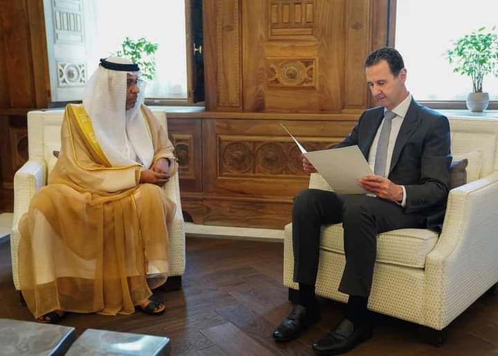 الرئيس بشار الأسد يتلقى دعوة من الشيخ محمد بن زايد 
